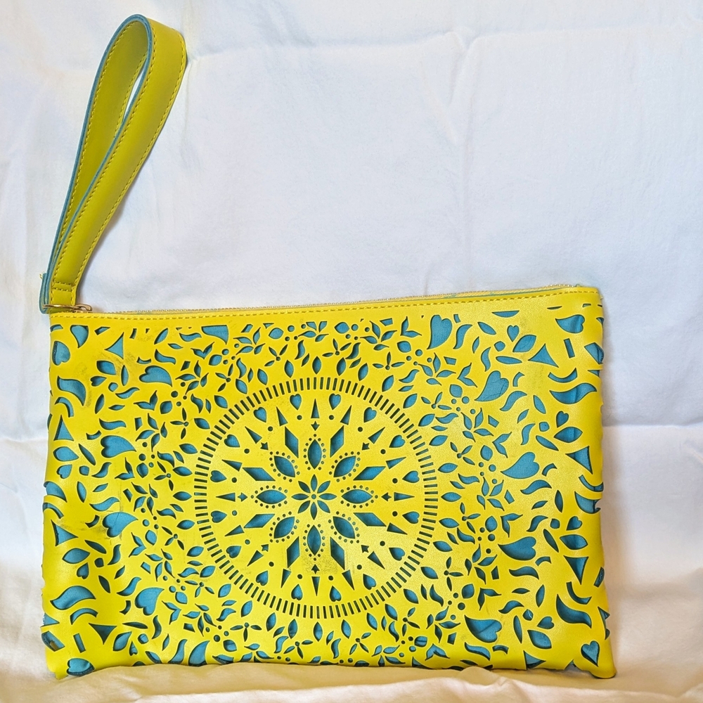 Yellow and Blue Cutout Clutch
